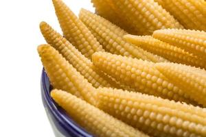 Baby corn on white photo