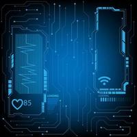 Blue frame vector technology futuristic hud loading outline, Modern geometric shape design.