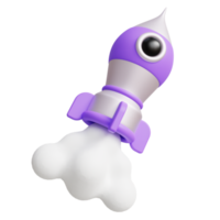 3D Rocket Launch Illustration. Rocket Startup Growth 3D Illustration, for UI Web or Mobile App Design png