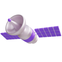 Space Satellite 3D Illustration. Stylized Cartoon Satellite 3D Render, Suitable for UI Web or Mobile App Design png