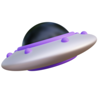 vliegend ufo 3d illustratie. zeer weergegeven buitenaards wezen ruimteschip 3d illustratie, geschikt voor landen bladzijde of mobiel app ontwerp png