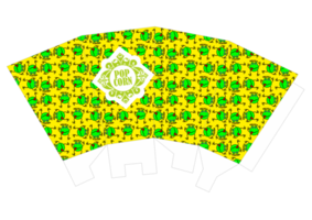 design de embalagem de pipoca - tema de padrão de sapo verde png