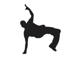 silueta de pose de hombre de breakdance png