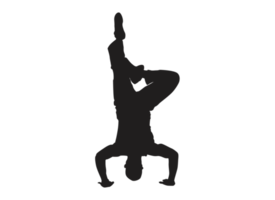 Breakdancing man pose silhouette png