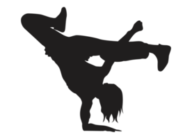 breakdance femme pose silhouette png