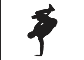 Breakdancing man pose silhouette png