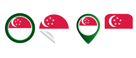 singapore flagga platt ikon symbol illustration png