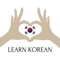 The flag of South Korea is made using the Official Korean national colors and the correct proportion. learn Korean vector