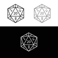 role playing dice icon isolated on white background vector