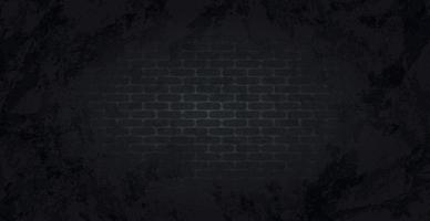 Panoramic dark background texture smooth brickwork - Vector