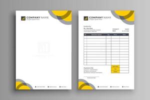 plantilla de diseño de factura y membrete comercial moderno vector