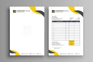 plantilla de diseño de factura y membrete comercial moderno vector