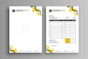 Modern Business Letterhead and Invoice Design Template vector