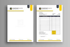 Modern Business Letterhead and Invoice Design Template vector