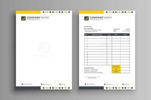 Modern Business Letterhead and Invoice Design Template vector