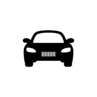 icono frontal del coche. símbolo de la silueta. señal de coche en estilo lineal vector