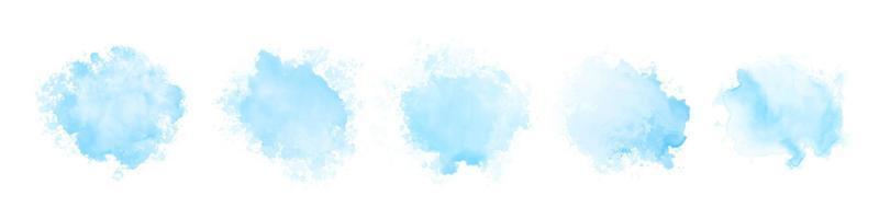 patrón abstracto con nubes de acuarela azul sobre fondo blanco vector