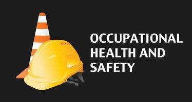 salud y seguridad ocupacional, sombrero de ingeniero y casco de construcción vector