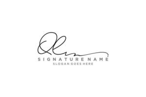 Initial QL Letter Signature Logo Template elegant design logo Sign Symbol template vector icon