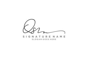 inicial qs carta firma logotipo plantilla elegante diseño logotipo signo símbolo plantilla vector icono