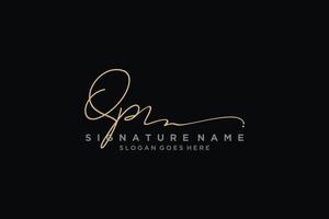 Initial QP Letter Signature Logo Template elegant design logo Sign Symbol template vector icon
