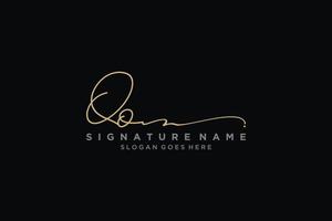 Initial QO Letter Signature Logo Template elegant design logo Sign Symbol template vector icon