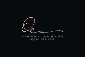 Initial QE Letter Signature Logo Template elegant design logo Sign Symbol template vector icon