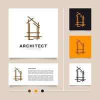 Creative Line concept vector abstract home. Great concept and idea Architect logo design. Architectural, construction, home and property design vector