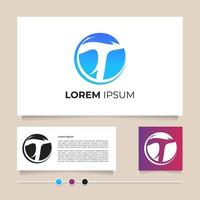 diseño de logotipo t para negocios de marca con color azul moderno. símbolo de letra t creativa e icono para empresa, empresa, corporación vector