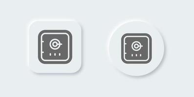 Safe box solid icon in neomorphic design style. Saving signs vector illustration.