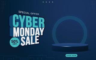 diseño de plantilla de historias de redes sociales de venta de cyber monday vector