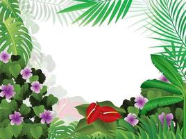 Tropical jungle background vector