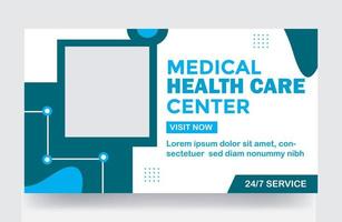 miniatura de atención médica médica y plantilla de portada de publicación de redes sociales de banner web vector