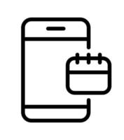 Vector mobile phone with calendar logo icon. Sign Important date and task list smartphone with event appointment. Online scheduled agenda on cellphone