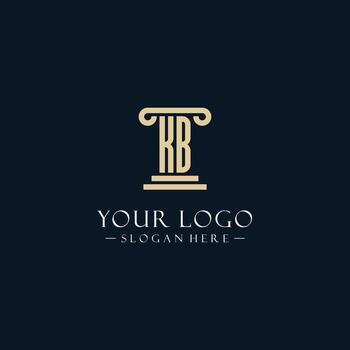 KB initial monogram logos with pillar shapes style vector