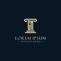 GM initial monogram logos with pillar shapes style vector