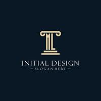 ML initial monogram logos with pillar shapes style vector