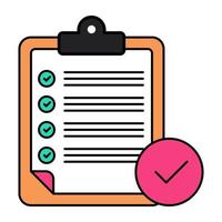 Paper with pencil showcasing task list icon vector