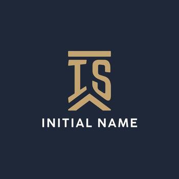 es el diseño inicial del logotipo del monograma en un estilo rectangular con lados curvos vector