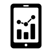 Trendy design icon of mobile data analytics vector