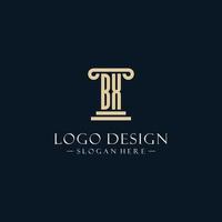 BX initial monogram logos with pillar shapes style vector