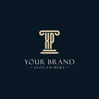 XP initial monogram logos with pillar shapes style vector
