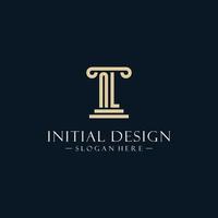 NL initial monogram logos with pillar shapes style vector