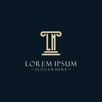 LM initial monogram logos with pillar shapes style vector