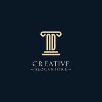 ND initial monogram logos with pillar shapes style vector