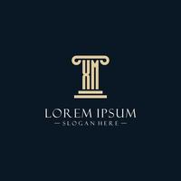 XM initial monogram logos with pillar shapes style vector