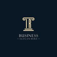 IR initial monogram logos with pillar shapes style vector