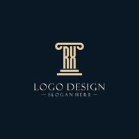 RX initial monogram logos with pillar shapes style vector