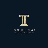 FB initial monogram logos with pillar shapes style vector