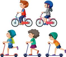 Children doing different activities set vector